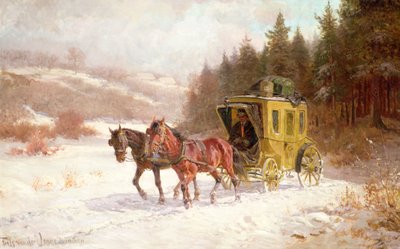 Die Postkutsche im Schnee von Fritz van der Venne